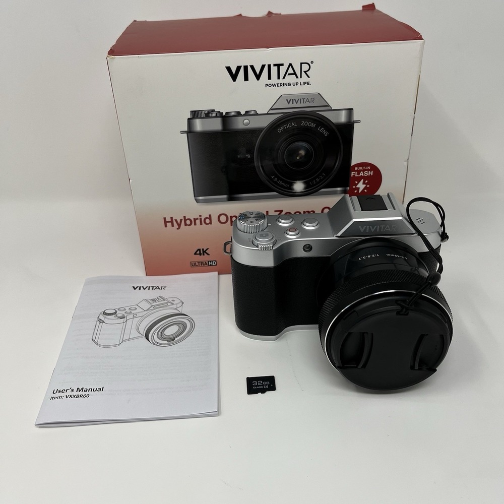 Vivitar VXXBR60 64MP 4K Digital Camera 10x Optical Zoom WiFi 32GB Card Box